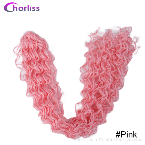 Wholesale Price Micro Box Braids Synthetic Hair Extensions Zizi for Russian Women Pink Purple 50g 20" Curly Crochet Braids Hair